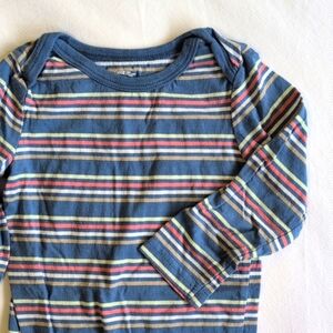 george blue striped cotton long sleeve bodysuit diaper shirt 18-24 months baby